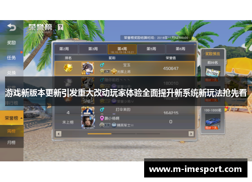 游戏新版本更新引发重大改动玩家体验全面提升新系统新玩法抢先看